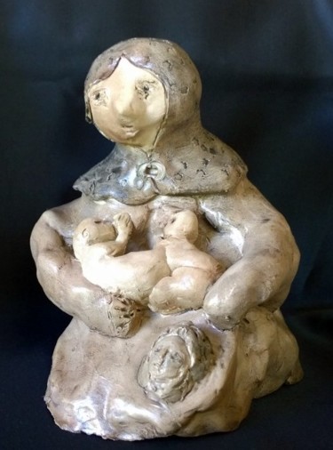 Sculpture intitulée "Maternité" par Jean-Marc Zabouri, Œuvre d'art originale