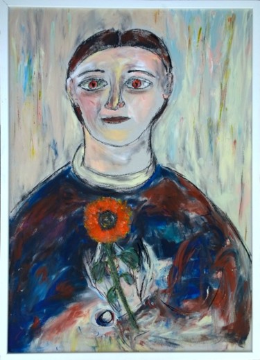 Peinture intitulée "Jeune femme au tour…" par Jean-Marc Zabouri, Œuvre d'art originale