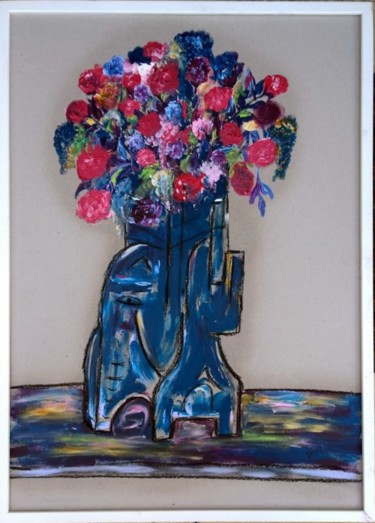 Painting titled "Le vase éléphant" by Jean-Marc Zabouri, Original Artwork