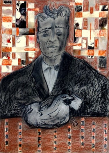 Peinture intitulée "La poule apprivosée" par Jean-Marc Zabouri, Œuvre d'art originale