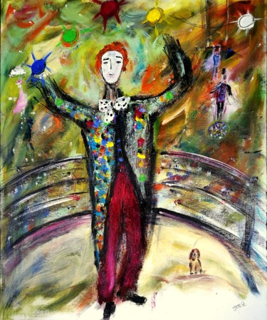 Painting titled "Arlequin" by Jean-Marc Zabouri, Original Artwork