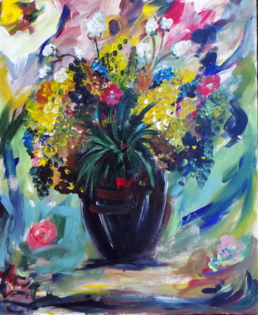 Peinture intitulée "Mimosas" par Jean-Marc Zabouri, Œuvre d'art originale