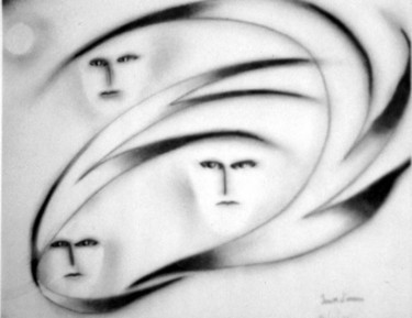 Peinture intitulée "3 personnages" par Jean Marc D'Ambra, Œuvre d'art originale