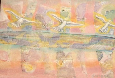 Painting titled "3 oiseaux" by Jean Marc D'Ambra, Original Artwork