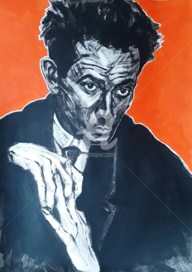 Peinture intitulée "Schiele" par Jean-Michel Desterke, Œuvre d'art originale, Acrylique