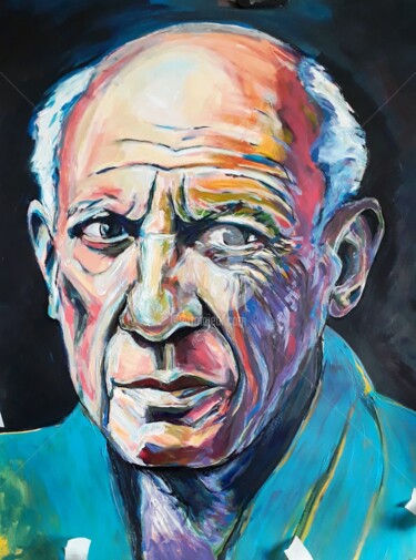 Malarstwo zatytułowany „Picasso 1” autorstwa Jean-Michel Desterke, Oryginalna praca, Akryl