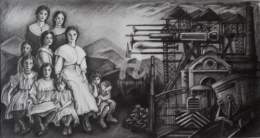 图画 标题为“La rançon de la pai…” 由Jean-Michel Desterke, 原创艺术品, 木炭