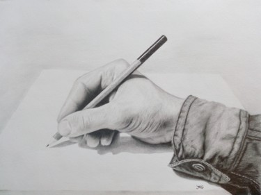 Dessin intitulée "Feuille blanche" par Jean-Marc Gilles, Œuvre d'art originale, Graphite