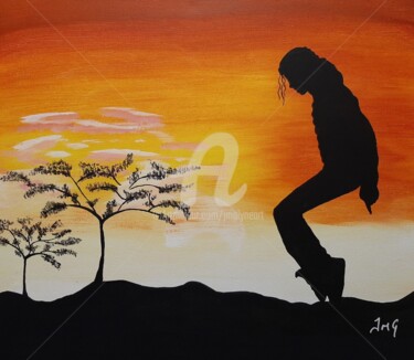 Painting titled "Michael Jackson sav…" by Jmglyneart, Original Artwork, Acrylic Mounted on Wood Stretcher frame