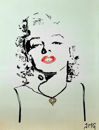 Painting titled "Marilyn" by Jmglyneart, Original Artwork, Acrylic Mounted on Wood Stretcher frame