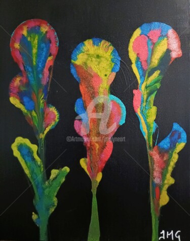Картина под названием "Multicolored glitter" - Jmglyneart, Подлинное произведение искусства, Акрил Установлен на Деревянная…