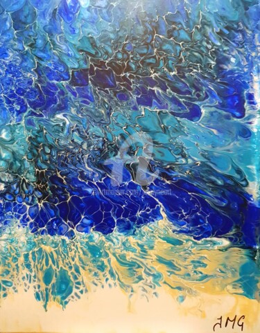Картина под названием "Méditerranée" - Jmglyneart, Подлинное произведение искусства, Акрил Установлен на Деревянная рама для…