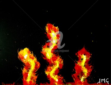 Peinture intitulée "Les 3 flammes" par Jmglyneart, Œuvre d'art originale, Acrylique Monté sur Châssis en bois