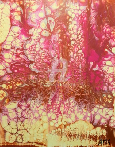 Картина под названием "Orchidée" - Jmglyneart, Подлинное произведение искусства, Акрил Установлен на Деревянная рама для нос…