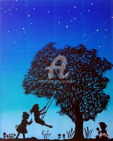 Peinture intitulée "Jeux d'enfants" par Jmglyneart, Œuvre d'art originale, Acrylique Monté sur Châssis en bois