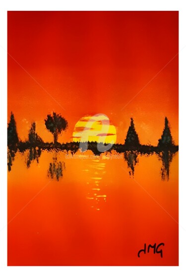 Peinture intitulée "Au soleil couchant" par Jmglyneart, Œuvre d'art originale, Acrylique Monté sur Carton