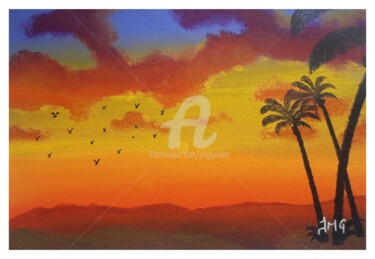 Peinture intitulée "À l'aube des cocoti…" par Jmglyneart, Œuvre d'art originale, Acrylique Monté sur Autre panneau rigide
