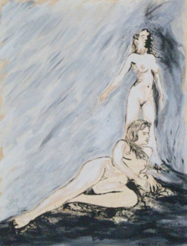 Painting titled "vision" by Jean-Marc Kéraudren, Original Artwork, Oil