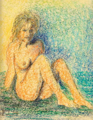 Malerei mit dem Titel "couleurs et lumiére" von Jean-Marc Kéraudren, Original-Kunstwerk, Tinte