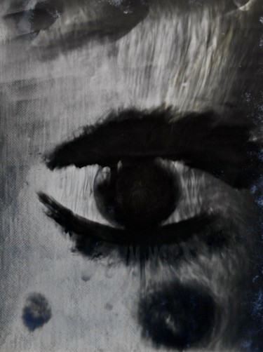 Drawing titled "Regard noir" by Jean-Marc Kéraudren, Original Artwork, Manipulated Photography