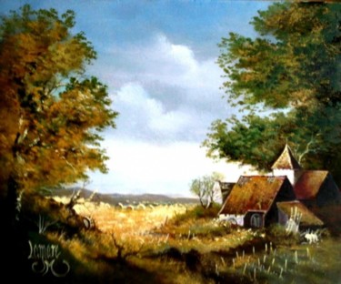 Peinture intitulée "Flandres en été" par Jean-Marie Lamare, Œuvre d'art originale, Autre