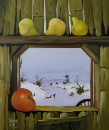 Ζωγραφική με τίτλο "fruits-en-hiver-10f…" από Jean-Marie Lamare, Αυθεντικά έργα τέχνης