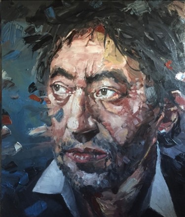 "Serge Gainsbourg" başlıklı Tablo Jean-Michel Lourenço tarafından, Orijinal sanat, Petrol