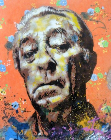 Pittura intitolato "Robert Mitchum" da Jean-Michel Lourenço, Opera d'arte originale, Stampino