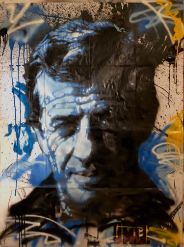 Painting titled "Belmondo" by Jean-Michel Lourenço, Original Artwork, Stencil