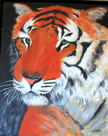 Pintura intitulada "El tigre rojo" por Jaime Martí, Obras de arte originais