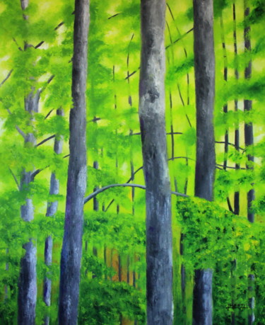 Pintura titulada "Bosque en Primavera" por Jaime Martí, Obra de arte original, Oleo