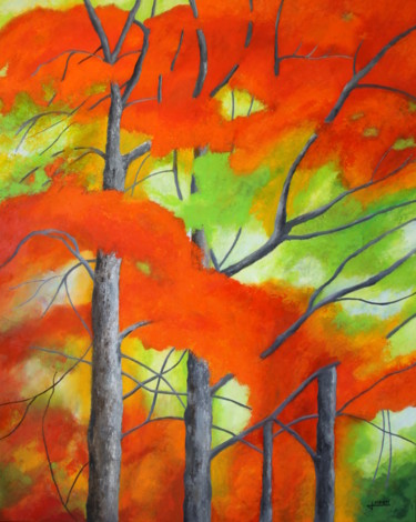 Pintura titulada "Arces en otoño" por Jaime Martí, Obra de arte original, Oleo