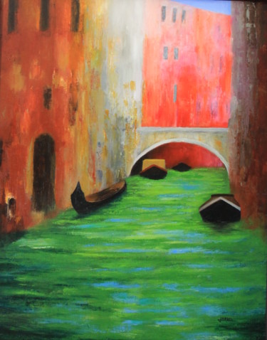Pintura titulada "Canal de Venecia" por Jaime Martí, Obra de arte original