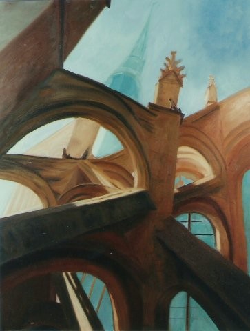 Malerei mit dem Titel "Abadia del Mont Sai…" von Jaime Martí, Original-Kunstwerk