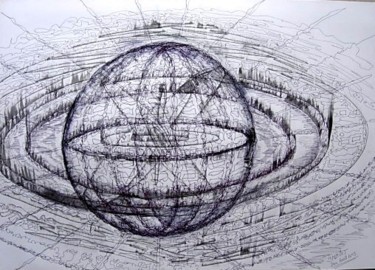 Peinture intitulée "3 -  la sphère" par Jmmixt, Œuvre d'art originale