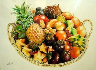 Peinture intitulée "la corbeille de fru…" par Jmmixt, Œuvre d'art originale