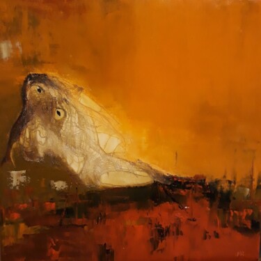 Une coulobre Peinture intitulée "Une coulobre" par Jean-Michel Roger, Œuvre d'art originale, Huile