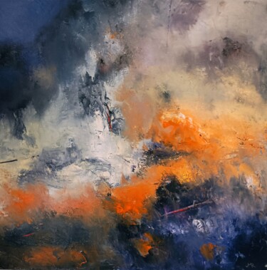 Painting titled "Tempête" by Jean-Michel Roger, Original Artwork, Oil