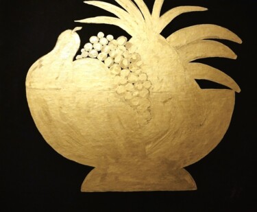 Painting titled "STILL LIFE...GOLD O…" by Jmsbell, Original Artwork, Lacquer Mounted on Other rigid panel