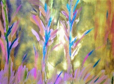 Malerei mit dem Titel "IN A GOLDEN FOREST…" von Jmsbell, Original-Kunstwerk, Acryl