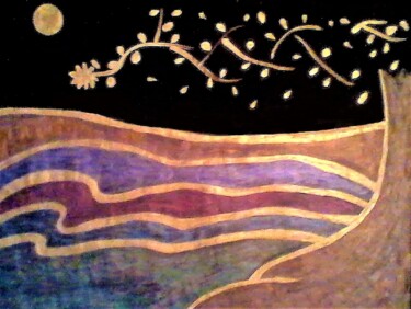 Painting titled "MIDNIGHT FANTASY" by Jmsbell, Original Artwork, Watercolor