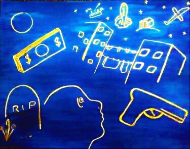 Painting titled "A MIDNIGHT HOPE" by Jmsbell, Original Artwork, Lacquer
