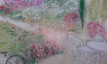 Peinture intitulée "Jardin de reve île…" par Jean-Marc Subira, Œuvre d'art originale, Pastel