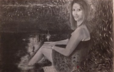 Schilderij getiteld "Nymphea" door Jean-Marc Subira, Origineel Kunstwerk, Pastel