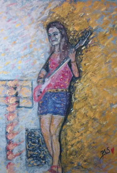 Painting titled "Basse Time" by Jean-Marc Subira, Original Artwork, Pastel