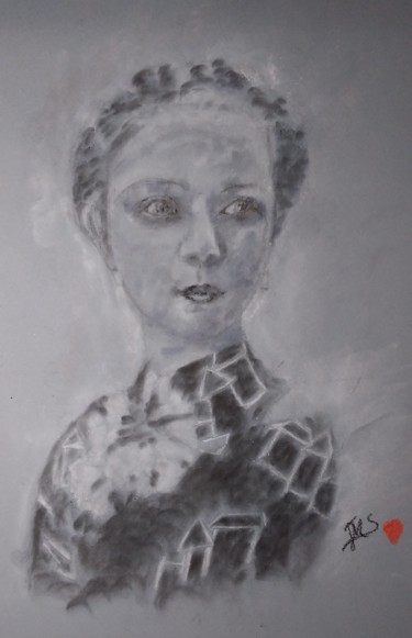 Pintura titulada "Jolie mystérieuse…" por Jean-Marc Subira, Obra de arte original, Pastel