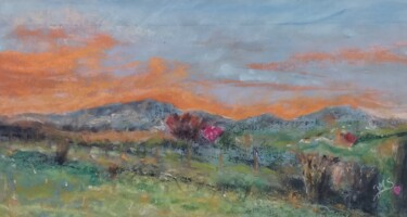 Peinture intitulée "Lever_de_soleil_Sou…" par Jean-Marc Subira, Œuvre d'art originale, Pastel