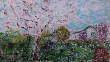 Schilderij getiteld "Pink Spring" door Jean-Marc Subira, Origineel Kunstwerk, Pastel