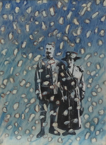 Painting titled "grands parents" by Brasier Jeanoel, Original Artwork, Gouache