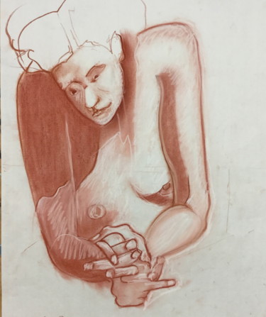 Drawing titled "étude" by Brasier Jeanoel, Original Artwork, Charcoal